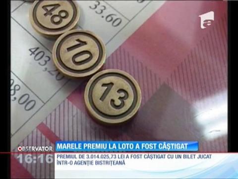Un bistriţean a c&acirc;știgat Marele Premiu la Loto 6/49: A pariat 4,9 lei şi a c&acirc;ştigat 3 milioane de lei!