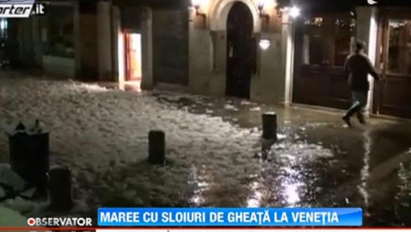 Fenomen spectaculos: Venetia, acoperita de sloiuri de gheata