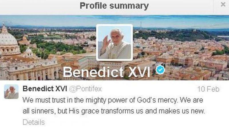 Contul de Twitter al Papei Benedict al XVI-lea va ramane in stand-by