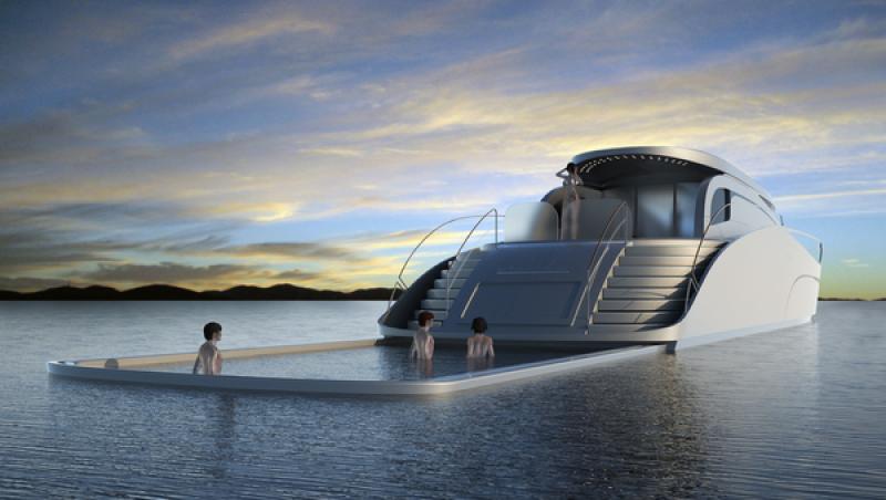 O avere de iaht: un vas de 60 de milioane de dolari a fost prezentat la o expozitie din Miami
