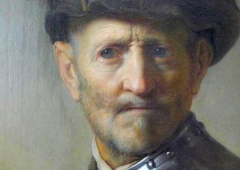 Pictura "Batran in costum militar", a lui Rembrandt, ascunde un alt portret!