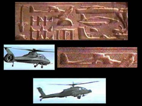 Desene cu elicoptere si submarine, descoperite in interiorul piramidelor