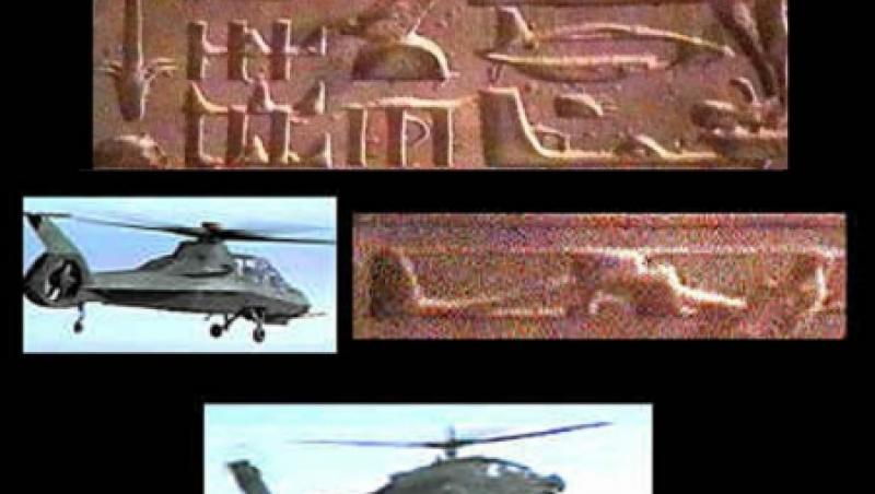 Desene cu elicoptere si submarine, descoperite in interiorul piramidelor
