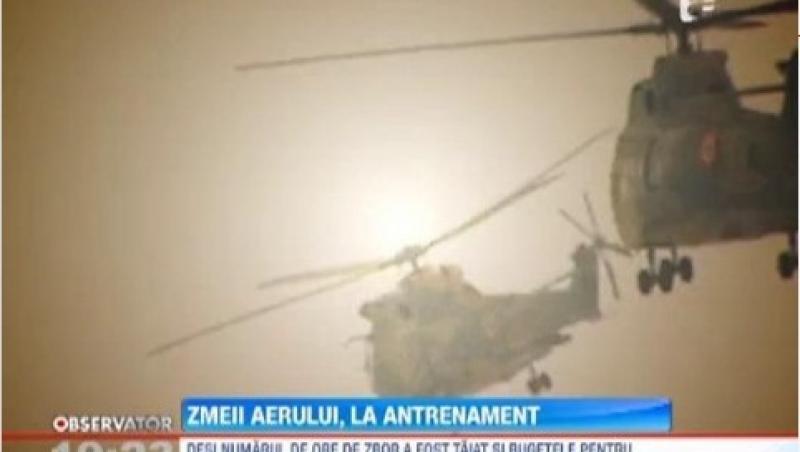 Militarii de la baza aeriana 95 Bacau au efectuat un exercitiu aerian cu trei elicoptere