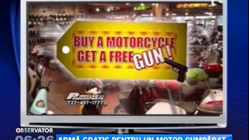Un magazin din Florida ofera un pistol gratis persoanelor care cumpara o motocicleta