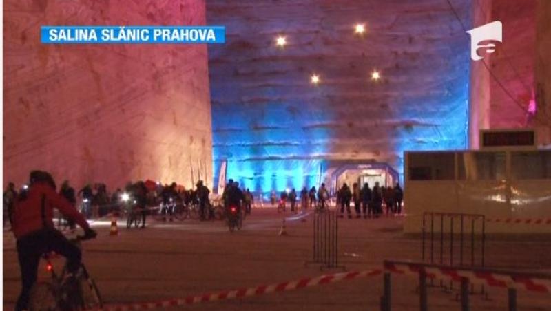 Concurs inedit intr-o mina din salina Slanic-Prahova. Aproximativ 300 de biciclisti, participanti intr-o cursa spre 