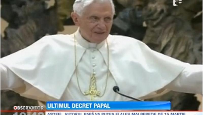 Papa Benedict al XVI-lea a schimbat regulile de alegere a succesorului la scaunul pontifical
