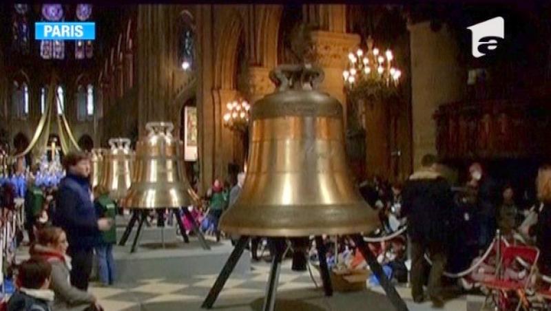 Noile clopote ale Catedralei Notre Dame, botezate si binecuvantate de arhiepiscopul Parisului