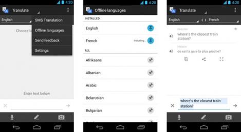 Noul Google Translate merge si fara internet