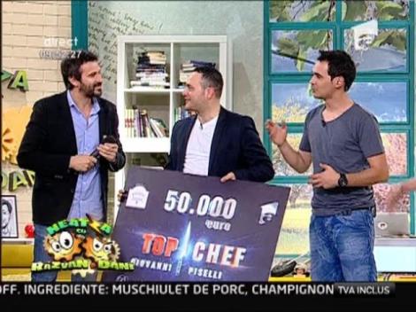 50.000 de euro pentru Giovanni Piselli! Castigatorul "Top Chef" si-a ridicat premiul, astazi, la "Neatza cu Razvan si Dani"!