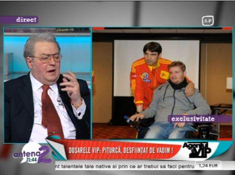 Corneliu Vadim Tudor il ataca dur pe Piturca pentru declaratia referitoare la Nesu: "Vezi sa n-ajungi si tu in scaun cu rotile. Iti rup eu picioarele"