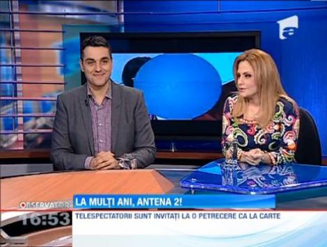 Antena 2 sarbatoreste sase ani de existenta! Cristi Brancu si Oana Turcu au fost prezenti la Observator 16