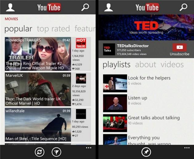 Microsoft si-a pus la punct aplicatia YouTube de Windows Phone 8