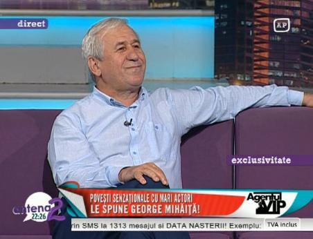 Povestile marilor actori romani! Studentul George Mihaita, felicitat de maestrul Radu Beligan la prima reprezentatie pe scena TNB