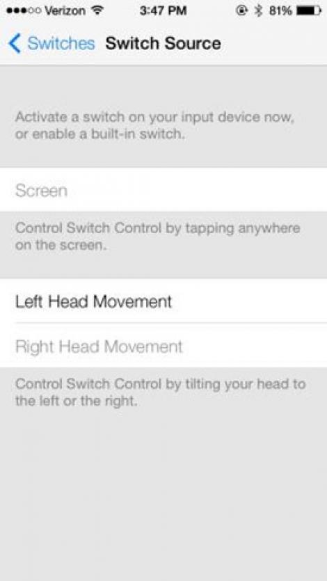 iOS 7 tace si face, perfect pentru persoanele cu handicap