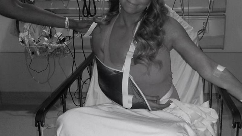FOTO! Mariah Carey, pe patul de spital dupa ce s-a accidentat la filmari