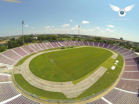 Timisorenii se pregatesc de spectacol in meciul cu Dinamo! Au fotografiat stadionul "Dan Paltinisanu" cu o drona