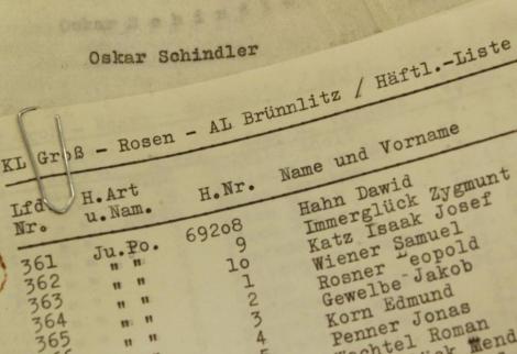 "Lista lui Schindler", scoasa la licitatie pentru suma de trei milioane de dolari