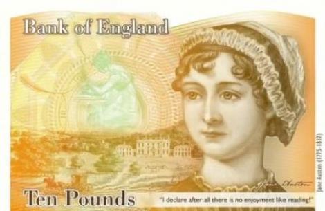 Jane Austen, singura femeie fara sange nobil care va aparea pe lire din 2017