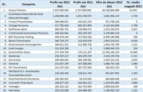Top: cele mai profitabile 80 de companii din Romania