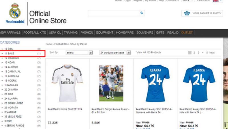Cel mai scump transfer din istorie! Magazinul oficial al lui Real Madrid vinde deja tricouri cu Bale