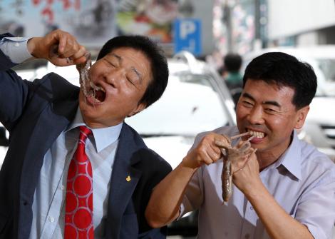 FOTO! Dezgustator sau delicatesa? Concurs de mancat caracatite vii, in Coreea