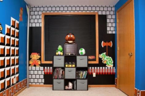 Lumea virtuala a devenit realitate! Un barbat a decorat camera fiicei lui in stil "Super Mario"