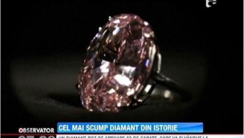 Cel mai scump diamant din istorie, evaluat la peste 60 de milioane de dolari
