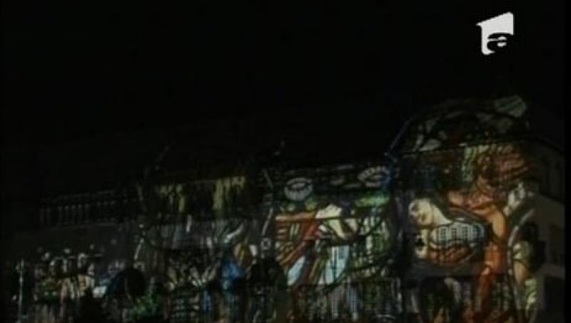VIDEO! Spectacol de lumini si proiectii la Targu Mures: Palatul Culturii a fost aniversat cu imagini 3D