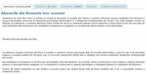RECORD! "Abuzurile din România trec Oceanul", cea mai semnată petiţie!