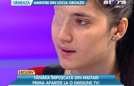 Exclusiv! Dana, tânăra împuşcată din Militari, prima apariţie la o emisiune tv: "Îmi este greu să merg pe stradă"