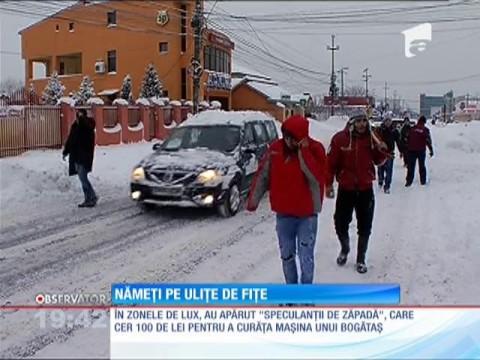 Nămeţii au acoperit și "uliţele de fițe" din cartierele de lux!