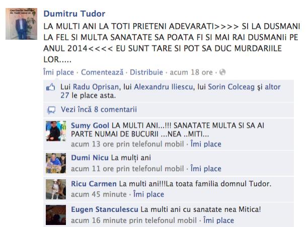 Minune de Sarbatori! Impresarul Dumitru "Ciorba" Tudor a scris cu 2 de i pentru prima oara in viata!