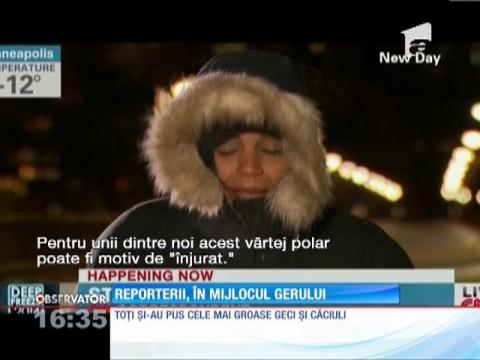 VIDEO | Reacțiile reporterilor americani, in mijlocul v&acirc;rtejului arctic!