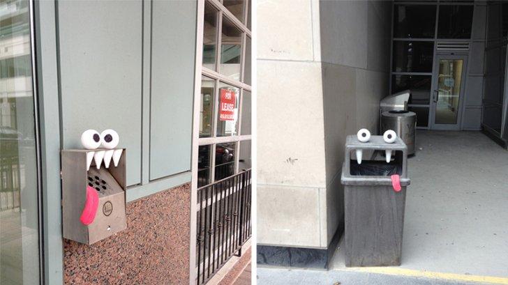 Artistul urban care transformă orice obiect &icirc;ntr-o față haioasă