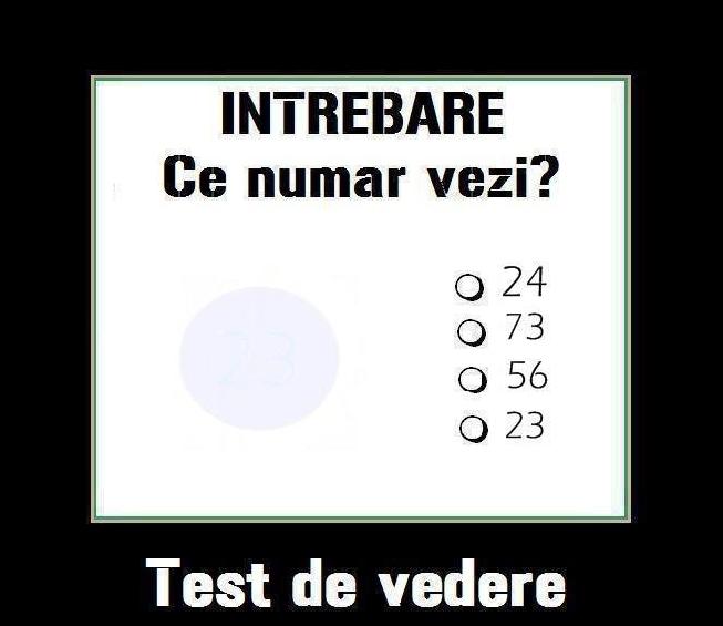 TEST de VEDERE. &Icirc;ntrebare: Ce număr vezi &icirc;n imagine? Click pentru a mări