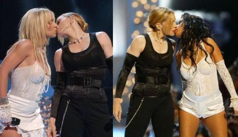 VIDEO și FOTO: Madonna, Britney și Aguilera, date de gol! Povestea din spatele CELEBRULUI SĂRUT din 2003