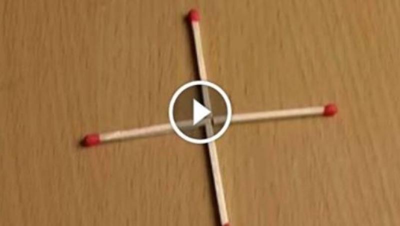 VIDEO! 9 din 10 oameni nu știu răspunsul! Cum poți forma un pătrat mutând un singur băț de chibrit