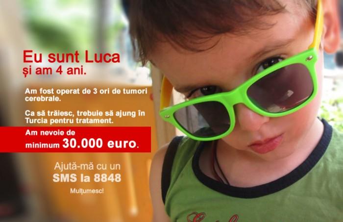 Tumoarea pe creier &icirc;i răpeşte micuţului Luca visul de a fi supererou