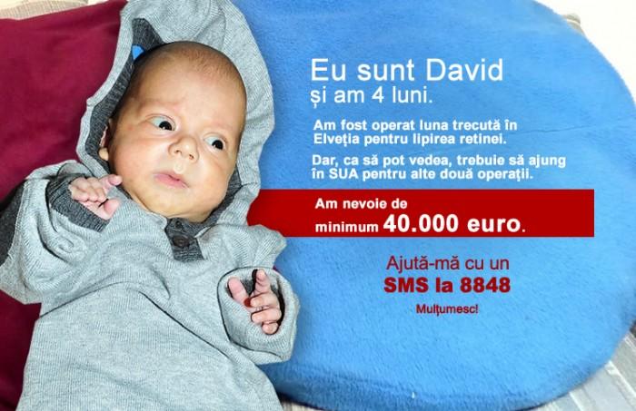 David e la &icirc;nceputul vieţii şi nu-i ştie culorile, el merită să-l ajutăm SĂ VADĂ!