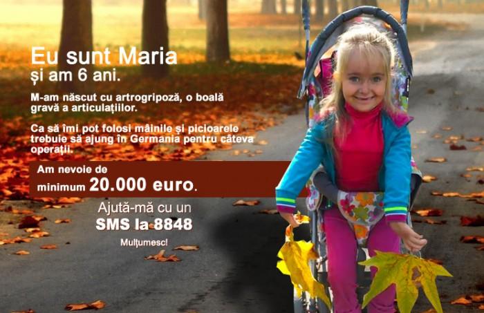 Maria vrea să-şi mişte m&acirc;inile şi picioarele, pentru a merge la şcoală să scrie