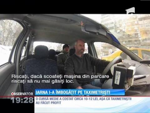 Iarna grea i-a &icirc;mbogăţit ușor pe taximetriști! O comandă/secundă!