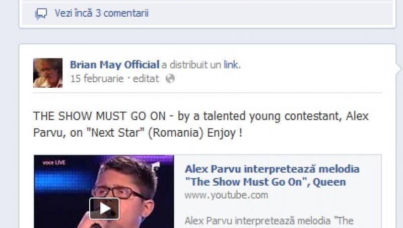 Uriașul BRIAN MAY, chitaristul de la Queen, l-a lăudat pe Alex Pârvu, cel care a interpretat 