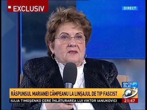 Mariana C&acirc;mpeanu, la Sinteza zilei: "Nu am niciun motiv să &icirc;mi dau demisia. Nu am făcut nicio ilegalitate!"