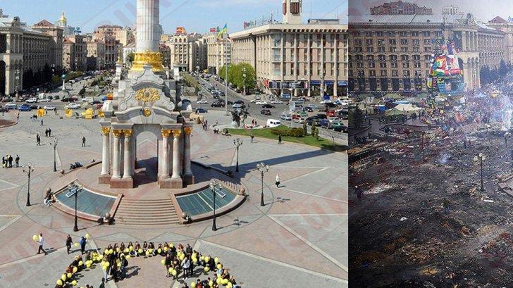 Ce a rămas din inima Ucrainei. Kievul &icirc;nainte şi după violenţe | FOTO