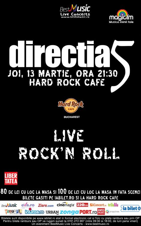Direcţia 5 prezintă un concept de show now: LIVE ROCK’n ROLL!