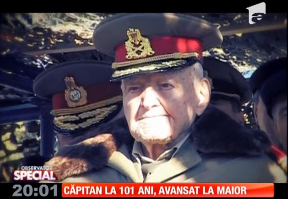 Căpitan la 101 ani, avansat la gradul de maior
