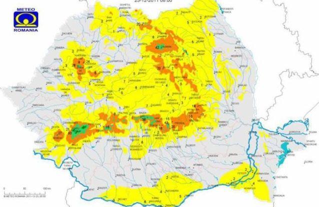 ATENȚIE: ANM a emis COD GALBEN pentru 14 judeţe!