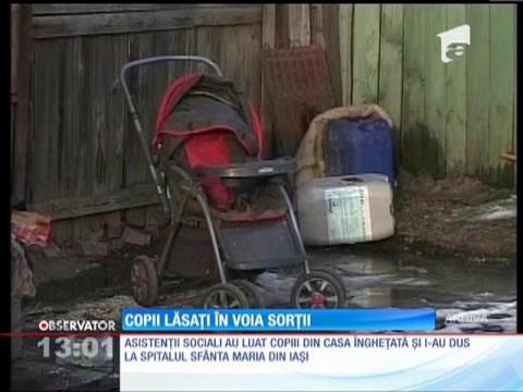 Caz şocant! Copii lăsaţi nem&acirc;ncaţi și &icirc;ngheţaţi, &icirc;n judeţul Iaşi