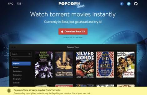 A apărut player-ul care redă filmele direct de pe Torrent – Popcorn Time